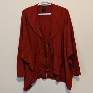 Rust red cardigan